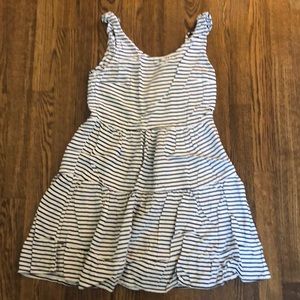 Blue and white striped flow dress